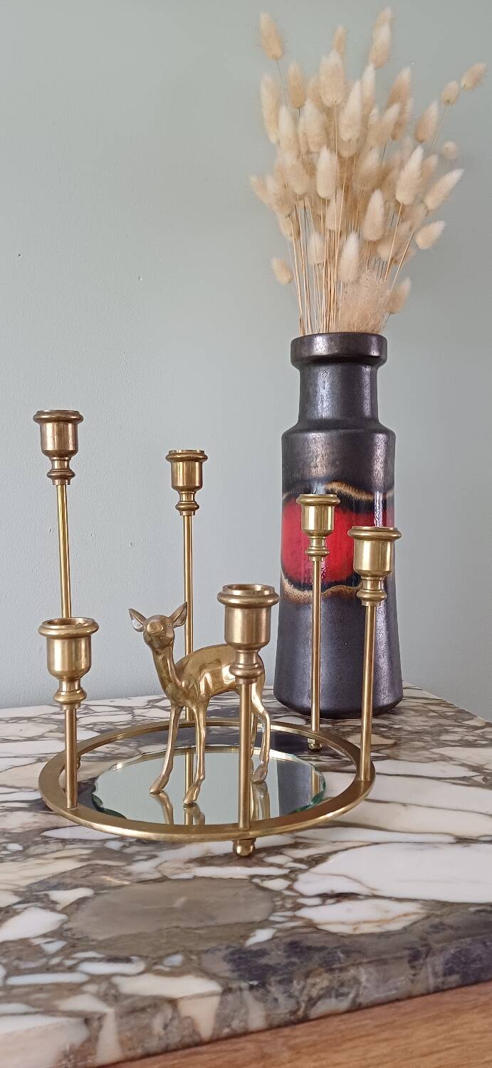 Brass ring candlestick