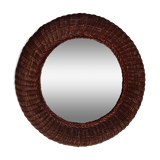Round woven rattan mirror, 1970