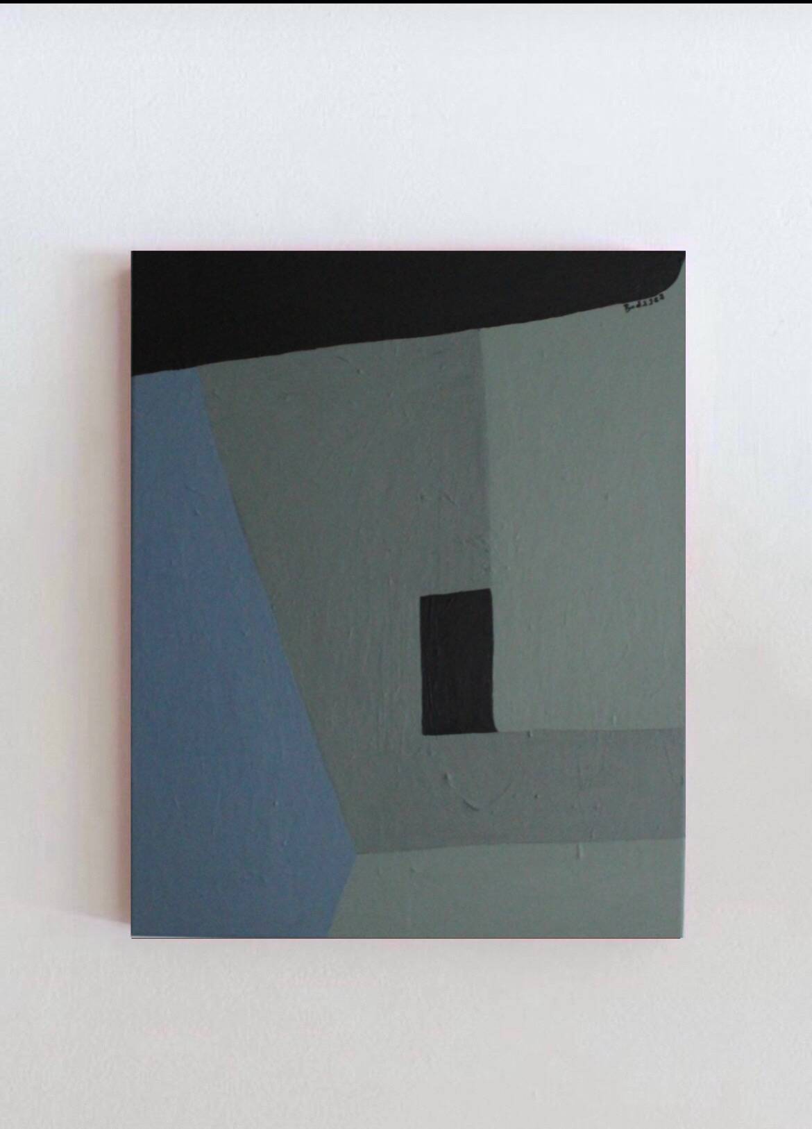 Abstrait sur toile tendue wabi-sabi 55x45cm
