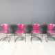 Vintage pink 'Linda' dining chairs by Arrben, 1980s - set of 4