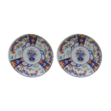 Paire d'assiettes imari Japon décor floral