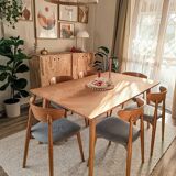 Chaises de salle à manger modernes, chaises de bureau, à personnaliser, ensemble de chaises en bois de hêtre de 4/6/8