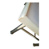 chrome metal and onyx marble coffee table, 1970s