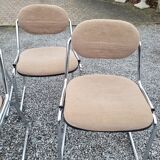 6 vintage office chairs chrome foot top fabrics