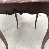 Louis XV mid-table in oak and marble, 18th century.