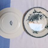 Assortment of 6 old blue flat plates