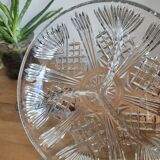 Plat de service en verre ciselé