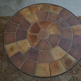 Modern Danish coffee table in steel and ceramic tiles by Sallingboe from the 1970s.