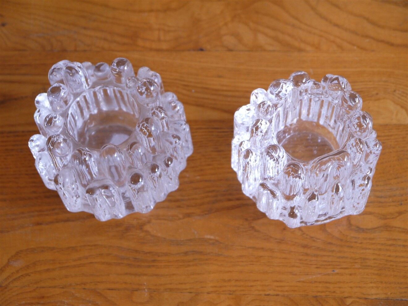 Pair of "polaris" glass candle holders by Goran Warff 1960
