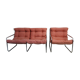 Sofa and armchair chrome steel and fabric 70s / 80s