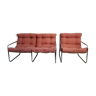 Sofa and armchair chrome steel and fabric 70s / 80s