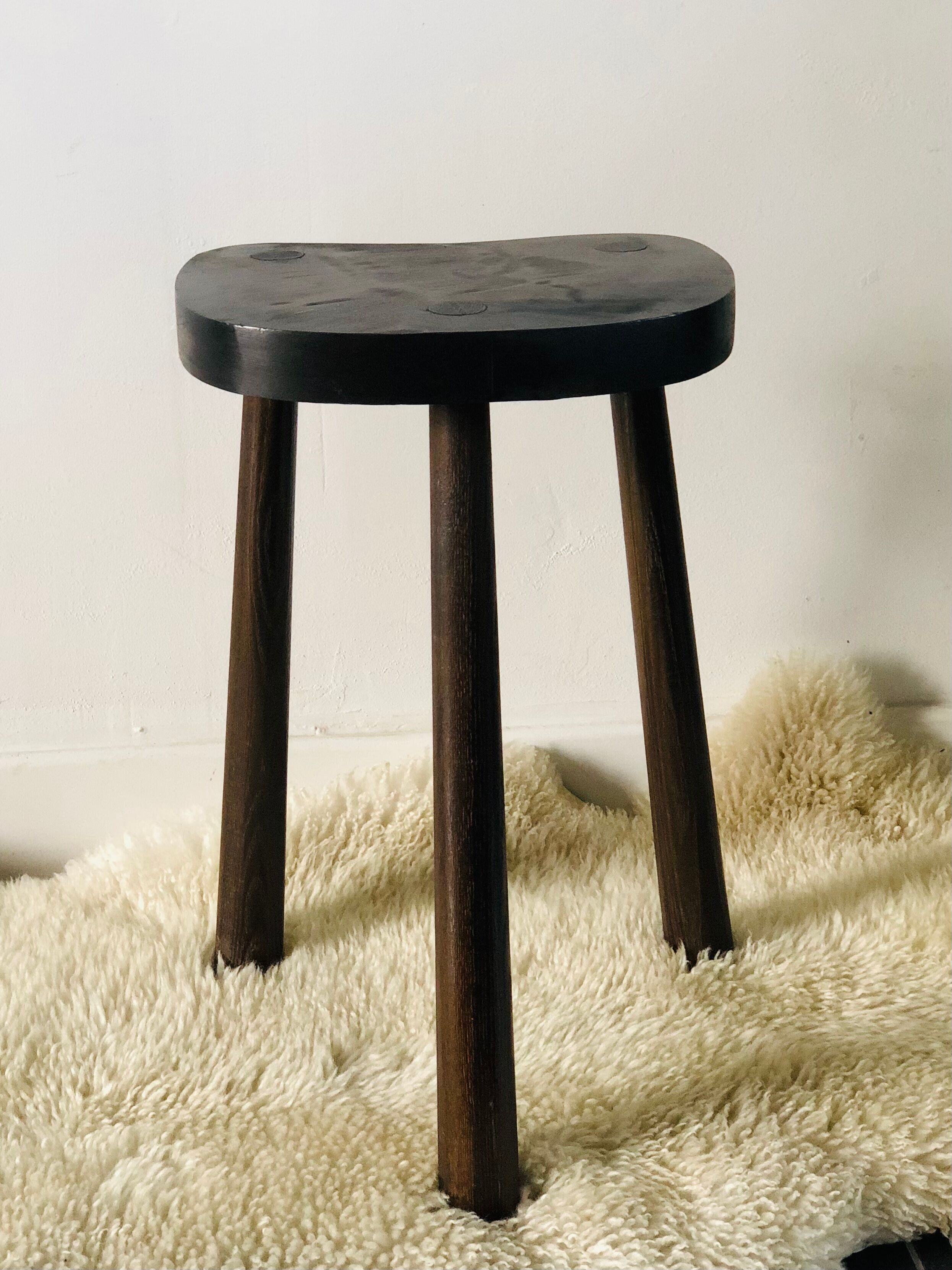 Pair of brutalist tripod stools