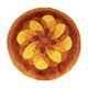 Vintage rug round psyche wool orange 70's