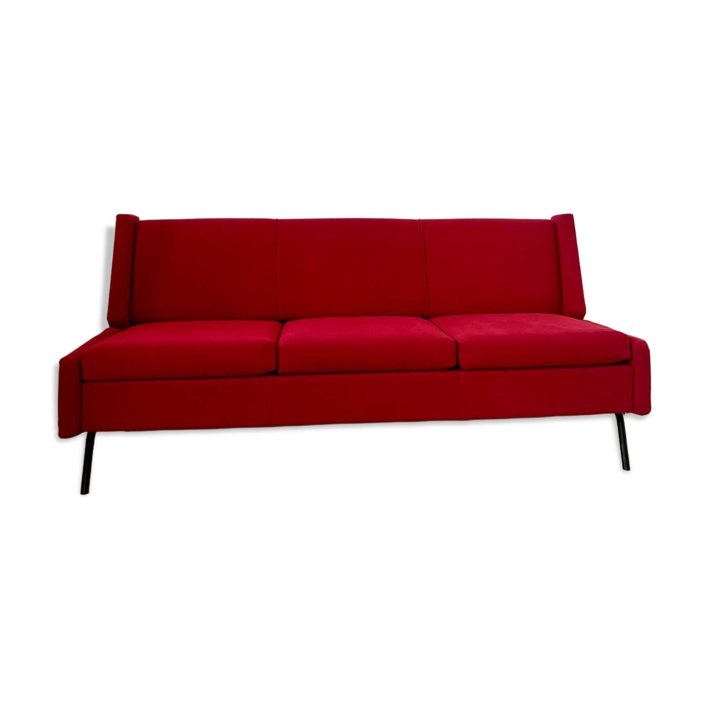 Antique Italian design fabric sofa from the 60s, vintage convertible