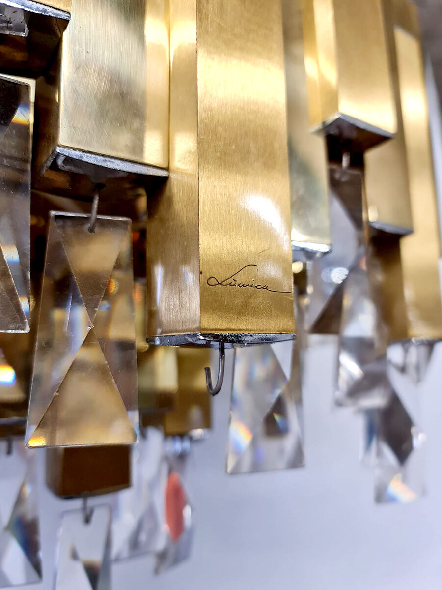 Vintage brass chandelier lamp Lumica 'pure luxury'