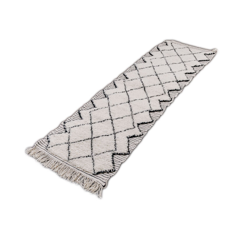 Berber corridor carpet black diamond 85x300 cm