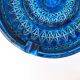 Aldo Londi Bitossi very large round ashtray Rimini blue enamel mid-century, 1950s