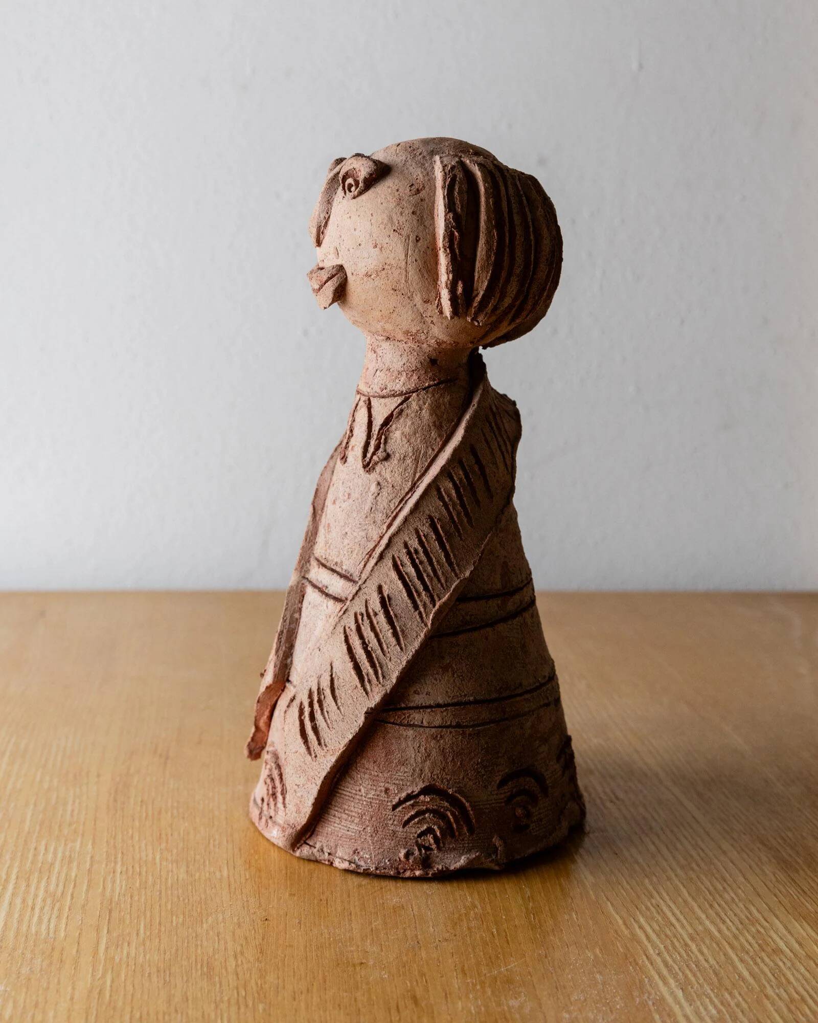 Vintage terracotta ceramic sculpture from the 1960s.