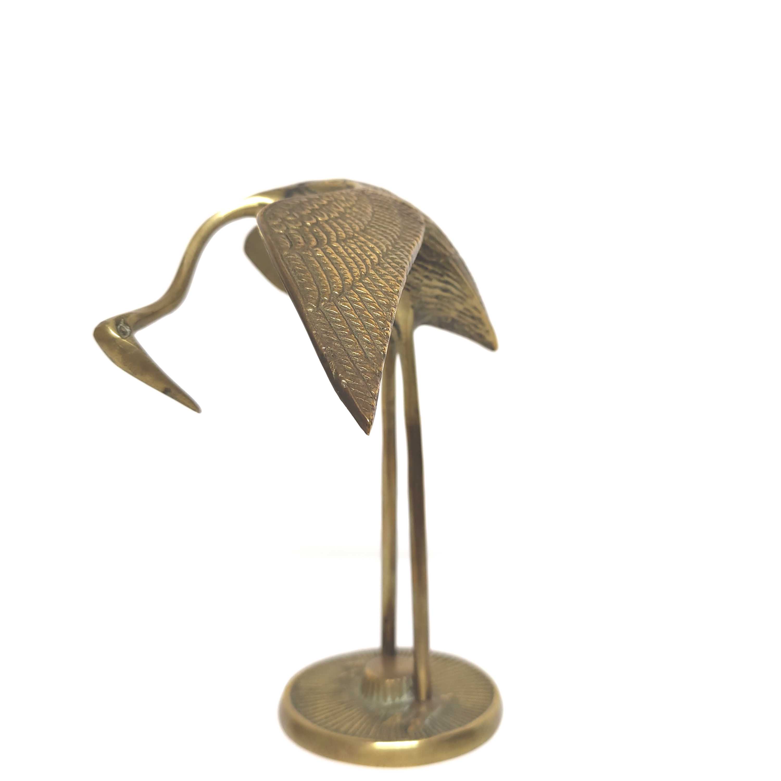 Vintage brass heron