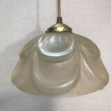 Old glass hanging moulded shape flowers 70 vintage years