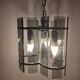 Mid-Century Suspension in Smoked Glass and Chrome Metal, Veca Style