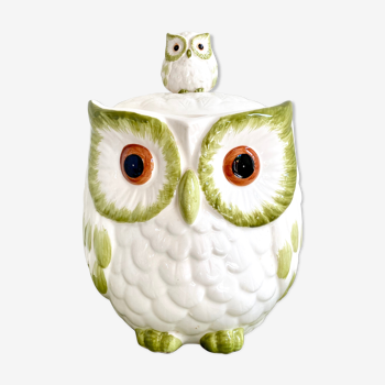 Hibou chouette céramique pot à couvercle