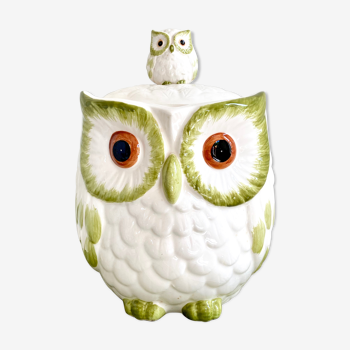 Owl owl ceramic pot with lid