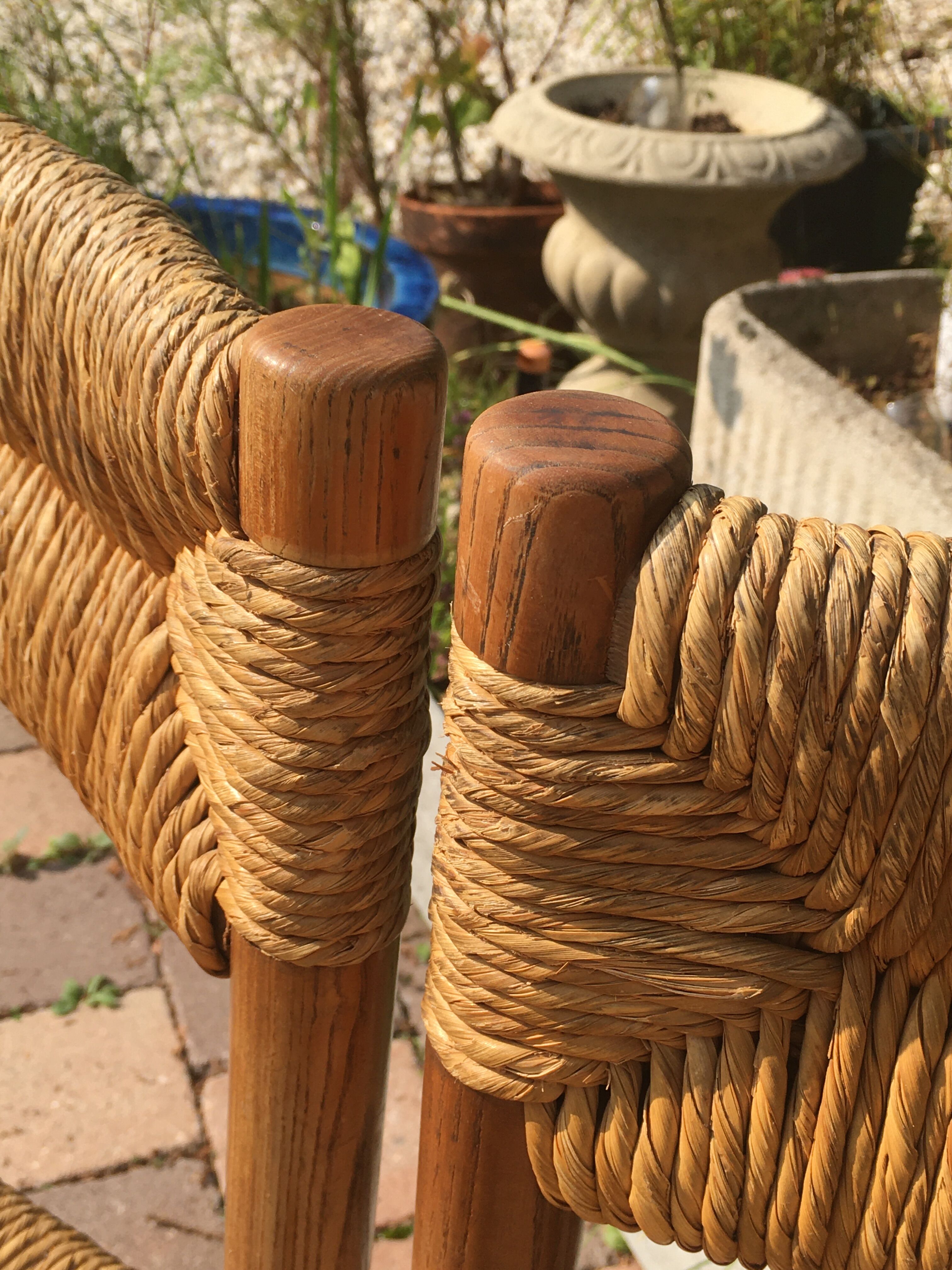 Lot of 4 chairs Dordogne of Robert Sentou 1960