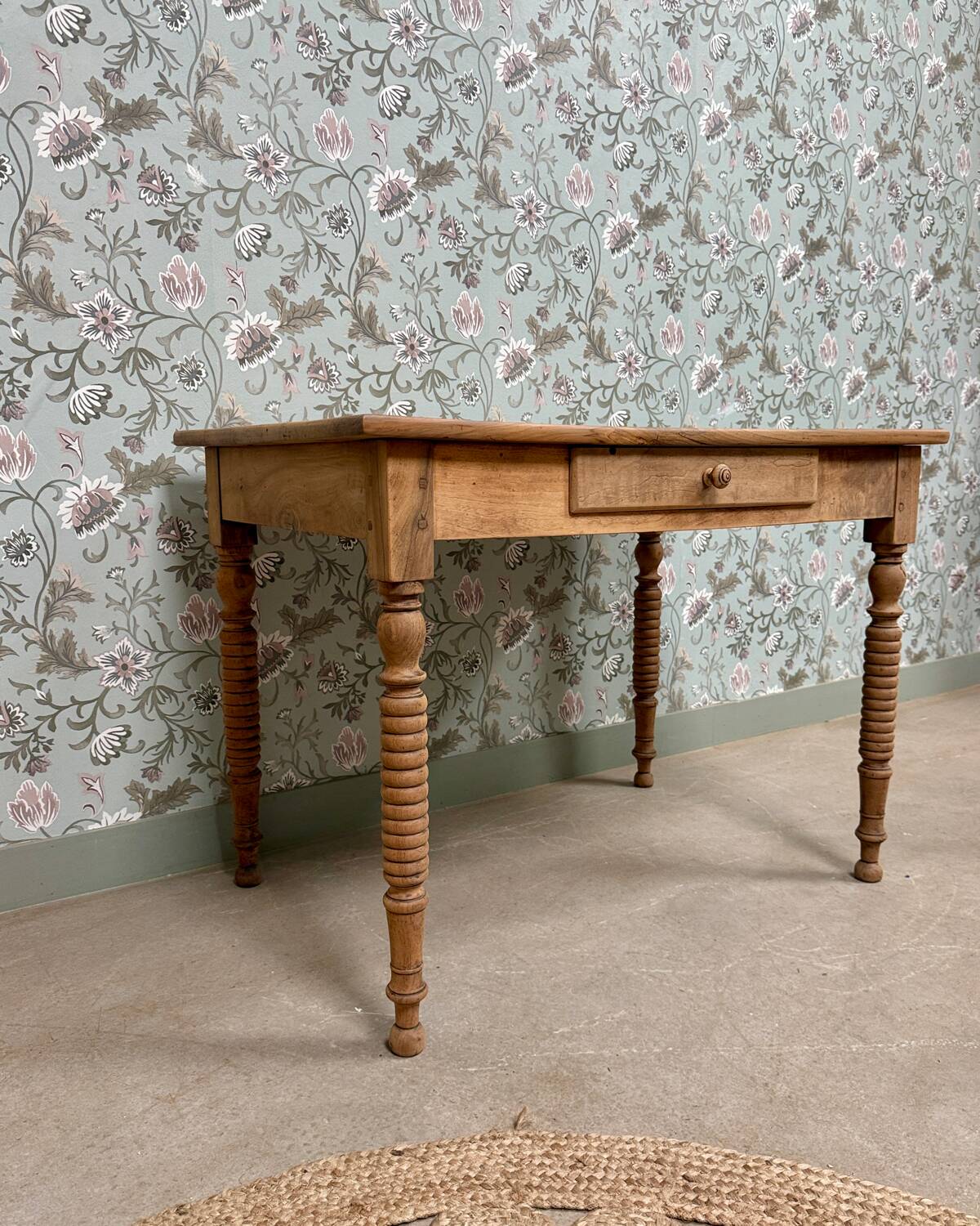 Antique table with turned legs (renovated)