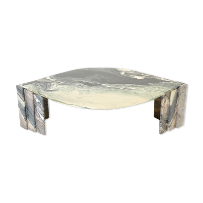Table basse oeil en marbre sicilien vers 1970