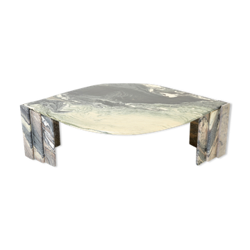 Table basse oeil en marbre sicilien vers 1970