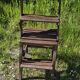 Chair, library step stool