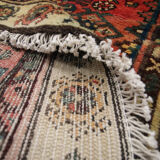 Traditional Rust Wool Area Rug Handmade Oriental Design Carpet- 94x240cm