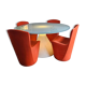Table lumineuse ED et 4 chaises Zoe – Slide, design Guglielmo Berch