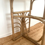 Small oval dining table in rattan "Double Gerbe" – Duo Rivie format