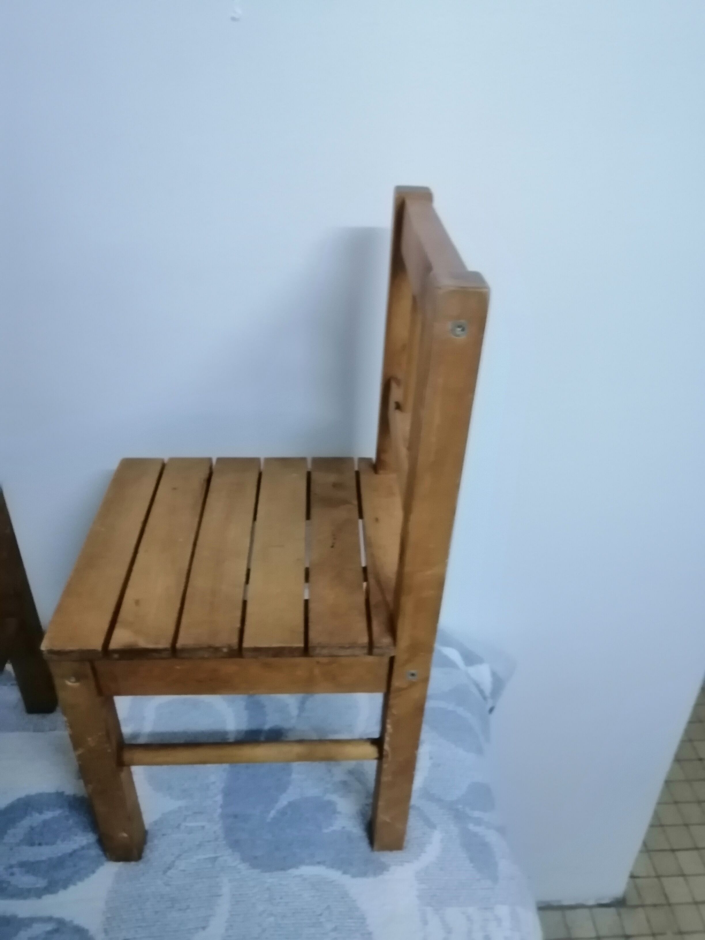 Pair of vintage wooden children's chairs