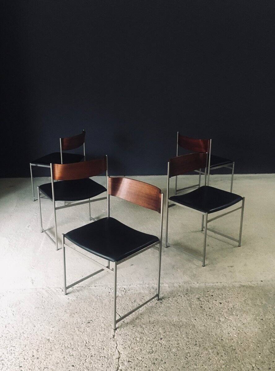 Mid-Century Modern SM08 Dining Chair Set by Cees Braakman for Ums Pastoe, Netherlands, 1960s, Set of 5