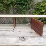 Wall shelf bookcase with brass frieze
