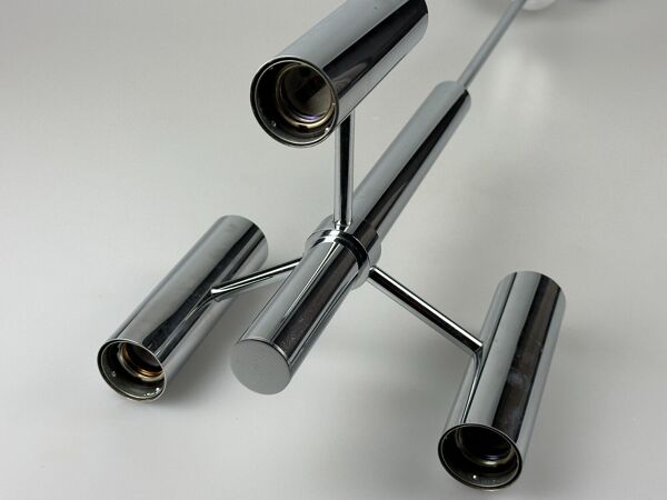 Lustre Spoutnik à 6 flammes des années 60 des années 70 par Hustadt Leuchten Allemagne