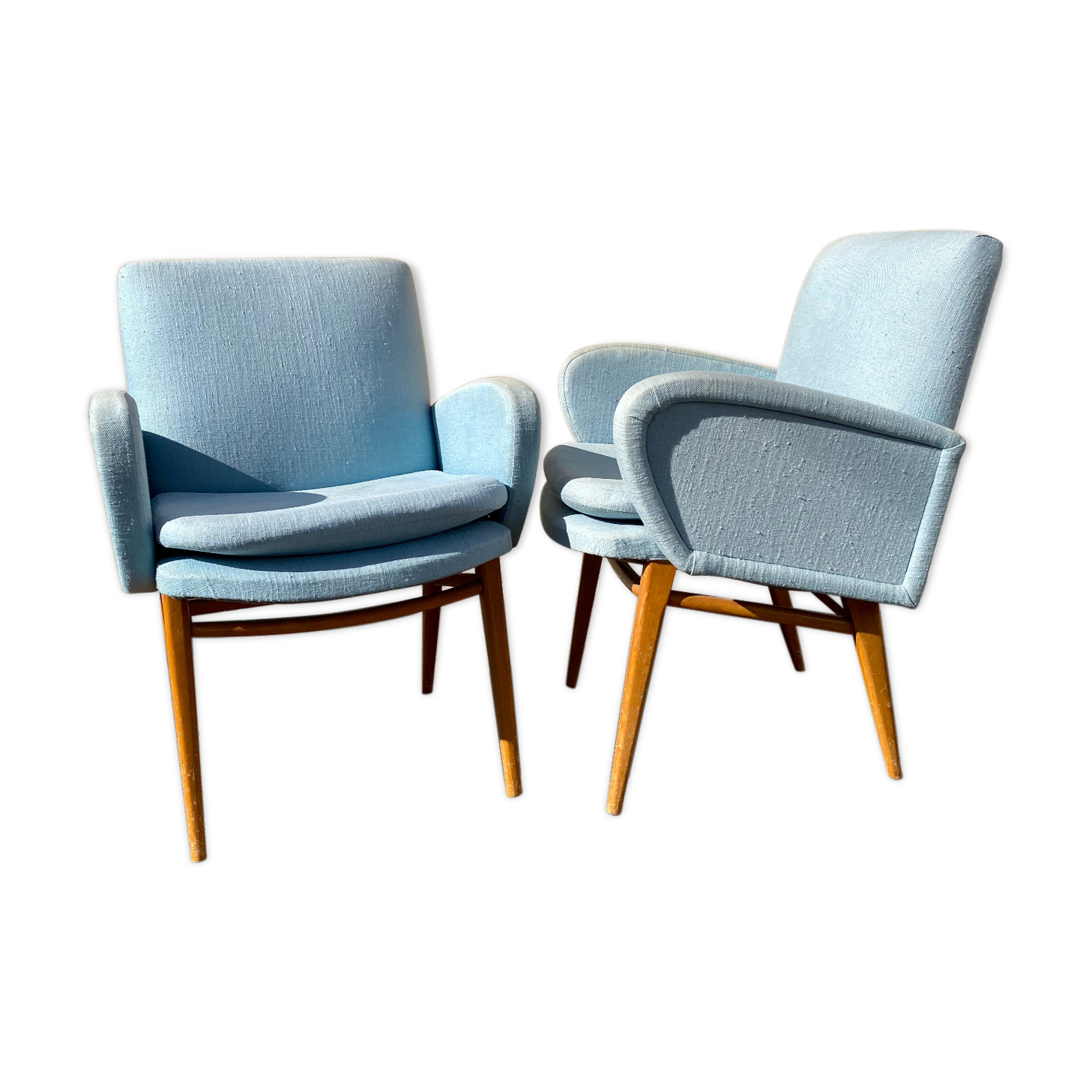 Pair of compass foot chairs