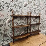 Pair of antique wooden shelves