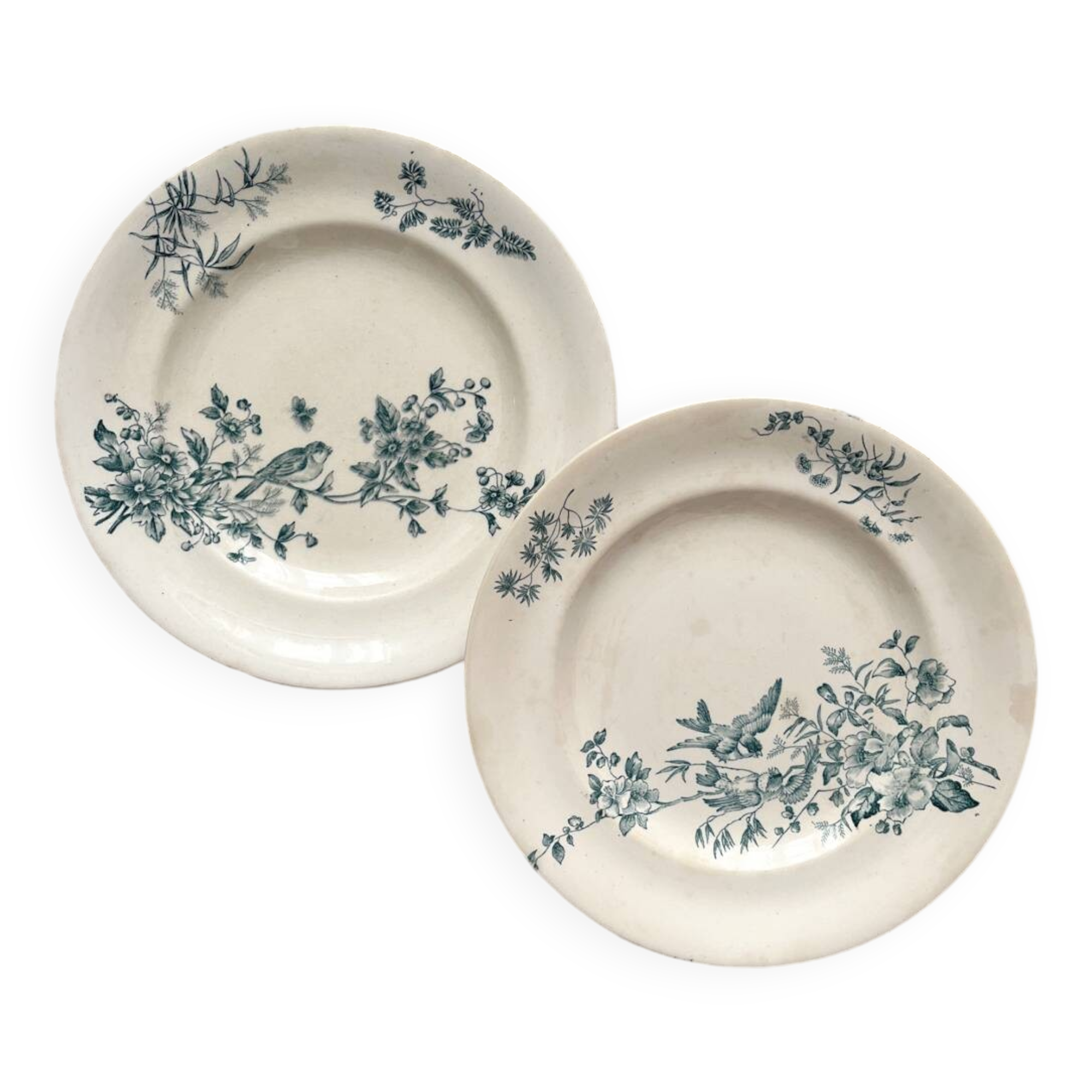 2 flat plates in iron earth “Mignon” Longwy