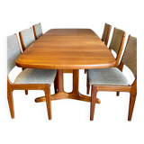 Vintage teak rectangle extendable dining table by AM Mobler Denmark