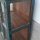 Blue wooden showcase