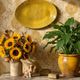 Large oval dish Bordallo Pinheiro yellow earthenware, Portugal 1970-1980