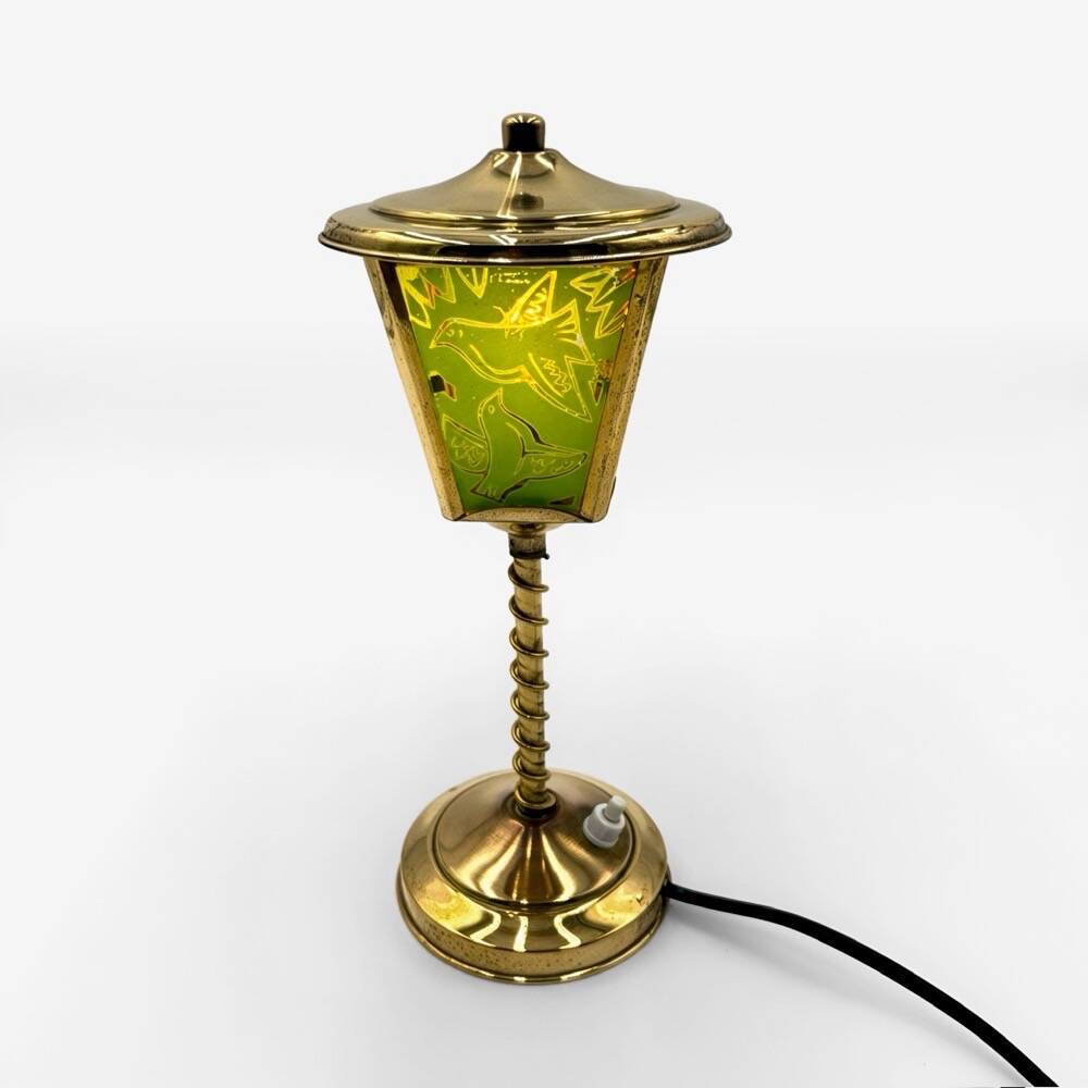 1950s brass and glass street lamp night light