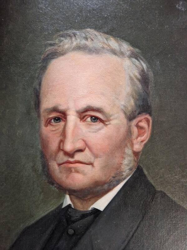 Charles Gislain (1826-1904) - Huile sur toile ovale - Portrait d'Homme 1887