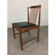 4 Scandinavian teak chairs with slats from the 1960s.
