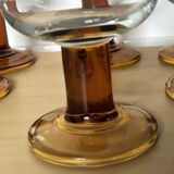 Lot of 8 amber glasses from the 60s