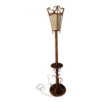 Rattan floor lamp